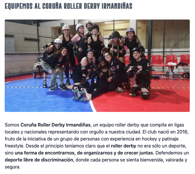 Unimos folgos con a plataforma de doazons Amare Terra para conseguir os cartos suficientes para costear a equipacion oficial. Sendo un deporte minoritario e autoxestionado o roller derby precisa da tua axuda e apoio. Xuntes chegamos moi lonxe!